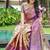 Women's stunning pink soft silk kanjeevaram full zari work saree with blouse piece