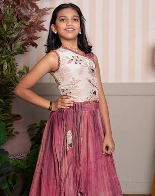 Pink embroidered tissue co ord set 2