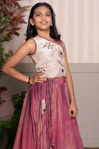 Pink embroidered tissue co ord set