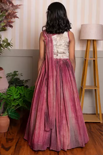Pink embroidered tissue co ord set