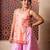 Orange printed silk co ord set