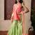 Peach & Green embroidered silk sharara 