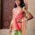 Peach & Green embroidered silk sharara 