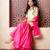 Pink & Green plain silk sharara