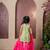 Pink & Green plain silk sharara