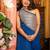 Blue plain chiffon three Piece co ord set