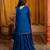 Blue plain chiffon three Piece co ord set