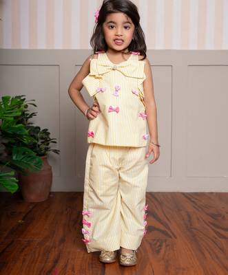 Yellow plain cotton co ord set 1