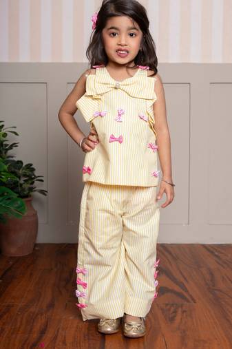 Yellow plain cotton co ord set