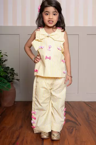 Yellow plain cotton co ord set