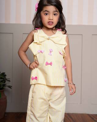 Yellow plain cotton co ord set 2