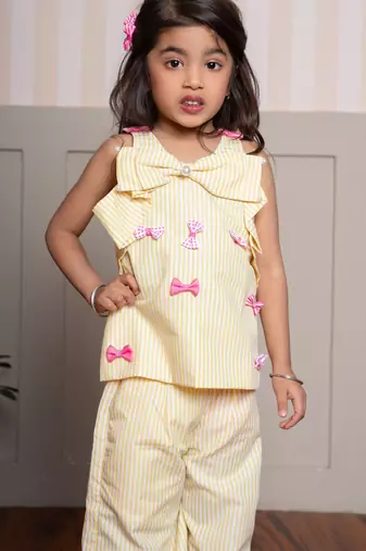 Yellow plain cotton co ord set