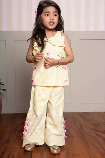 Yellow plain cotton co ord set