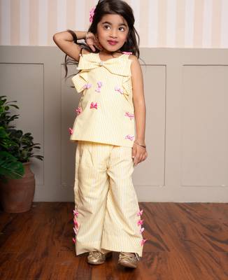 Yellow plain cotton co ord set 5