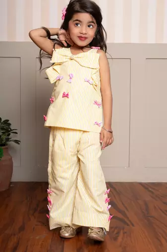 Yellow plain cotton co ord set