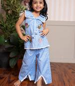 Blue plain cotton co ord set