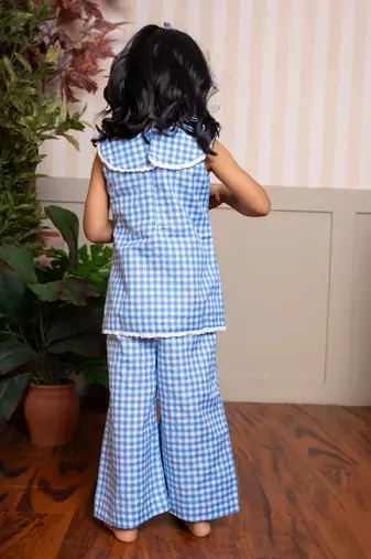 Blue plain cotton co ord set
