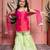 Pink & Green Embroidered silk sharara