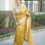 Yellow sequin Embroidered Tabby silk blend saree