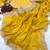 Yellow sequin Embroidered Tabby silk blend saree