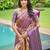 Women's stunning pink soft silk kanjeevaram full zari work saree with blouse piece