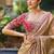 Chiku sequin Embroidered Gold Tissue silk blend Saree