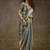 Blue Jarkhan Diamond Work silk blend Saree