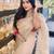 Cream sequin Zari Embroidered Nylon Organza Saree
