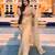 Cream sequin Zari Embroidered Nylon Organza Saree