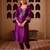 Mayuri purple silk hand embroidered suit set