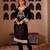 Sheeshmahal black  silk hand embroidered suit set