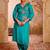Sehej teal blue hand embroidered suit set