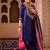 Ashnoor navy blue silk hand embroidered suit set