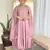Light pink embroidery vichitra silk anarkali kurta pant set with dupatta
