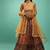 Awesome Yellow Chinon Digital Print Designer Reception Wear Lehenga