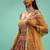 Awesome Yellow Chinon Digital Print Designer Reception Wear Lehenga