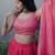 Stunning Pink Digital Printed Organza Engagement Wear Lehenga Choli