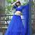 Ravishing Blue Laheriya Printed Georgette Wedding Lehenga Choli