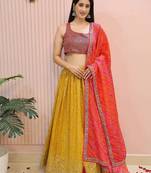 Majestic Yellow Embroidered Traditional Lehenga Choli