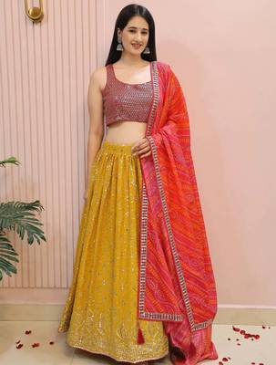 Majestic Yellow Embroidered Traditional Lehenga Choli 3