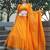 Amazing Orange Laheriya Print Georgette Haldi Wear Lehenga Choli