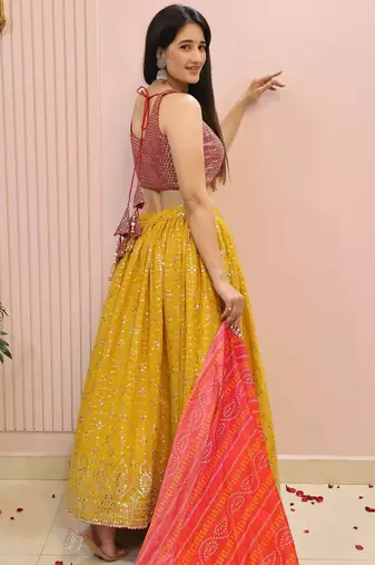 Majestic Yellow Embroidered Traditional Lehenga Choli