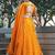 Amazing Orange Laheriya Print Georgette Haldi Wear Lehenga Choli