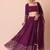 Alluring Purple Sequins Georgette Bridesmaid Lehenga Choli With Dupatta