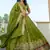 Dazzling Green Thread Embroidered Silk Mehendi Wear Lehenga Choli