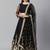 Black & White Solid Semi-Stitched Lehenga & Unstitched Blouse with Dupatta