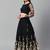 Black & White Solid Semi-Stitched Lehenga & Unstitched Blouse with Dupatta