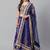 Blue & Gold-Toned Embroidered Semi-Stitched Lehenga & Unstitched Blouse with Dupatta