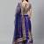 Blue & Gold-Toned Embroidered Semi-Stitched Lehenga & Unstitched Blouse with Dupatta