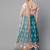 Turquoise Blue & Peach-Coloured Embroidered Semi-Stitched Lehenga & Unstitched Blouse with Dupatta
